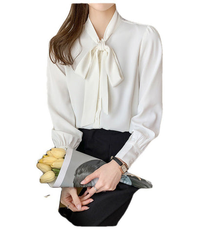 Damen Bluse mit Schleife und Rüschendetails Norvielle