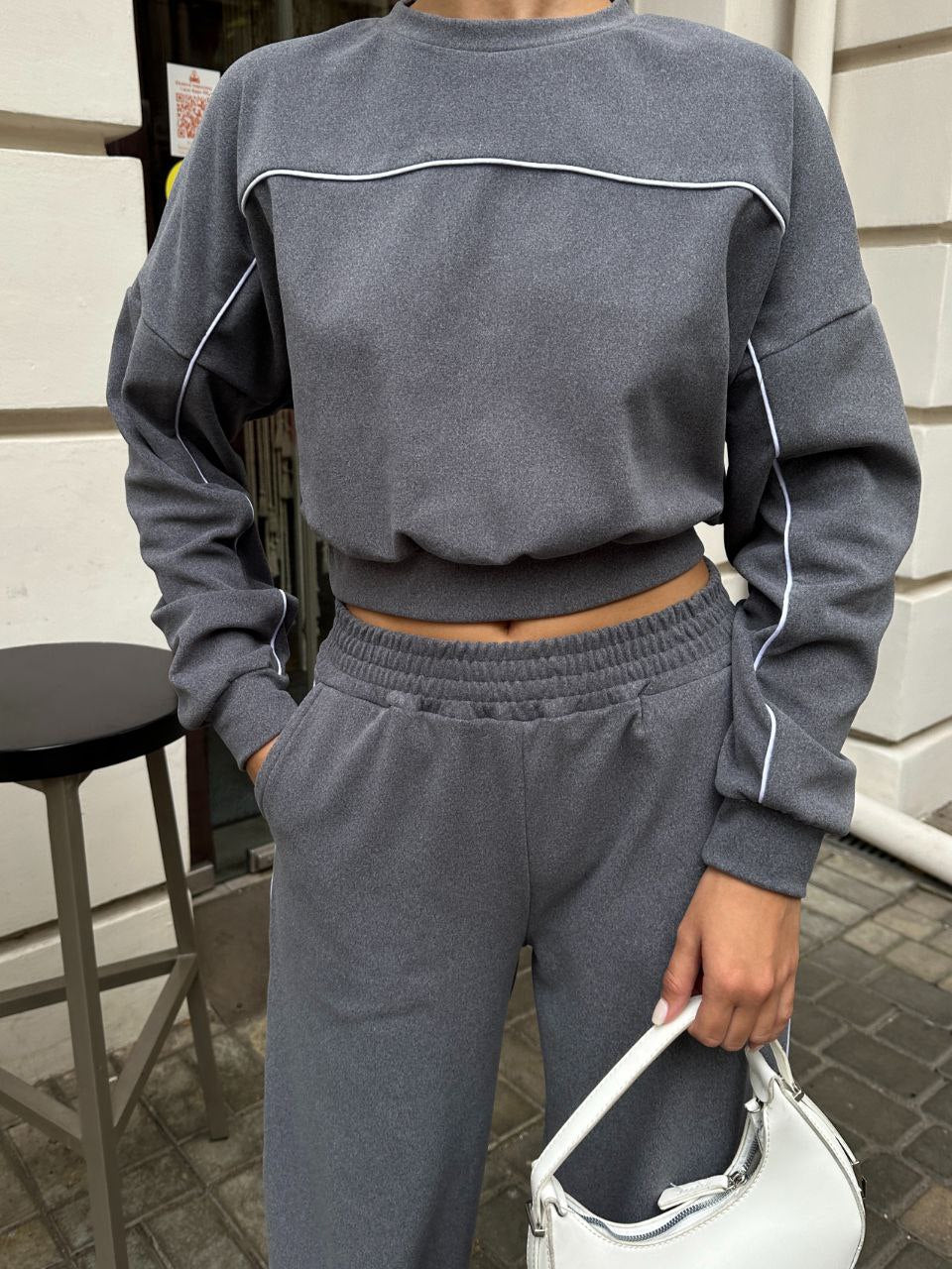 Damen Sportset elastischer Bund Kontrastnähte Norvielle