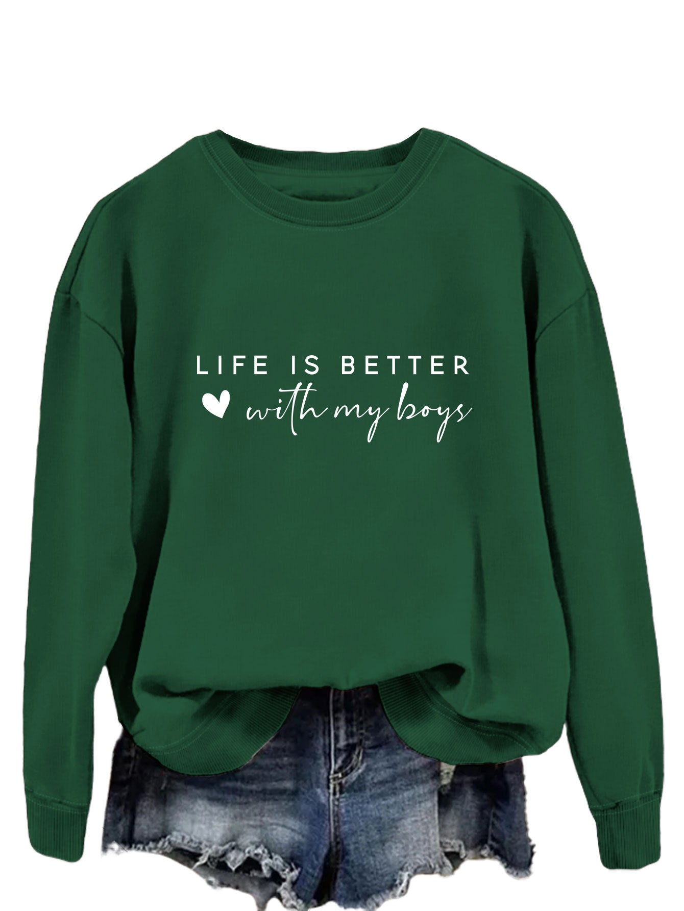 Damen Rundhals-Sweater mit Aufdruck Norvielle