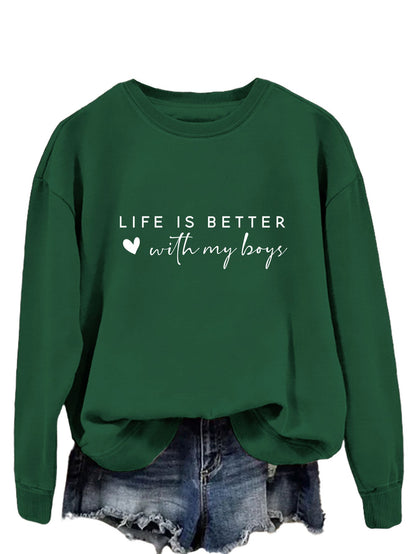 Damen Rundhals-Sweater mit Aufdruck Norvielle