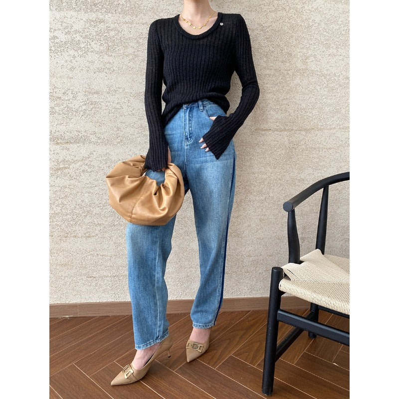 Damen Langarmoberteil mit Raffung und Cut-Outs Norvielle