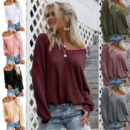 Damen Off-Shoulder Strickpullover Voluminöse Ärmel Norvielle - Norvielle