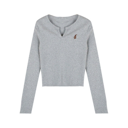 Damen Cropped Langarmshirt Norvielle