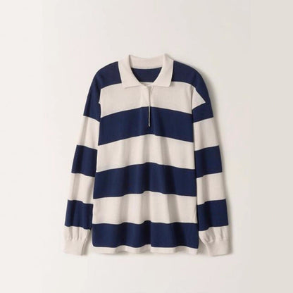 Damen Poloshirt Gestreift Langarm Norvielle
