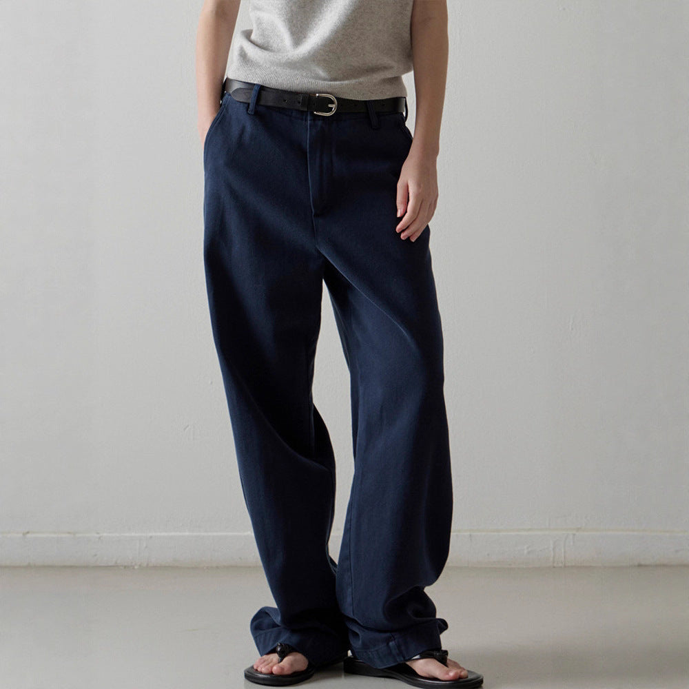 Damen Weite Denimhose Hochbund