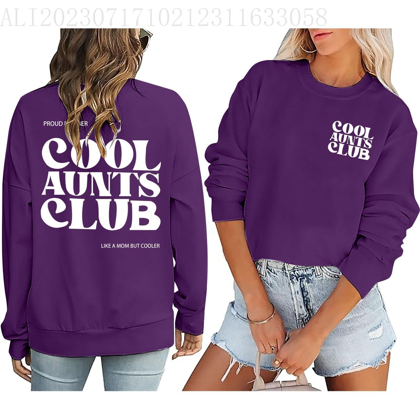 Damen Sweatshirt Club-Motiv Norvielle Baumwolle