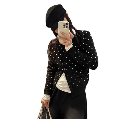 Damen Cardigan Modern Knopfleiste Fein