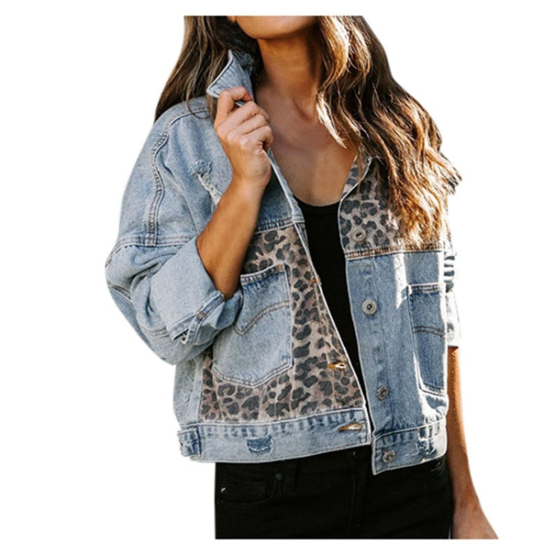 Damen Denimjacke Tiermuster