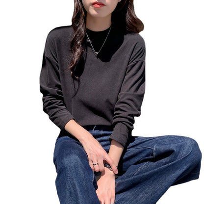Damen Langarmshirt Stehkragen Norvielle Elegantes Design