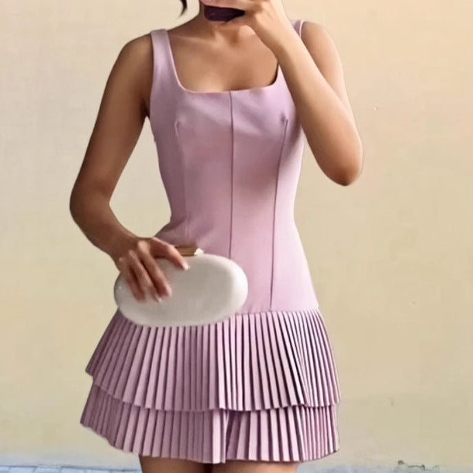 Damen Kurzkleid Fließend Rüschendetails Norvielle