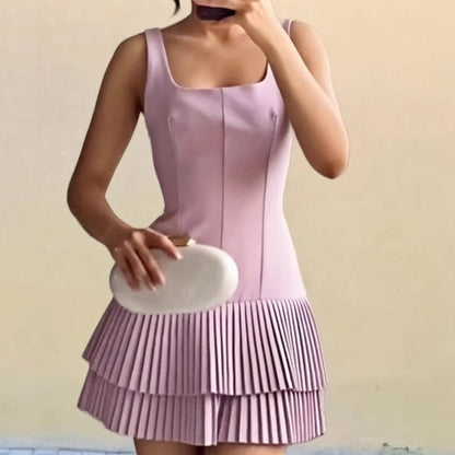 Damen Kurzkleid Fließend Rüschendetails Norvielle