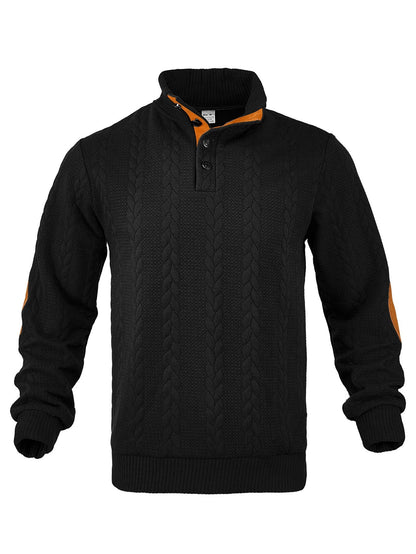 Herren Strickpullover Hochkragen Muster