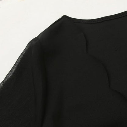 Damenkleid V-Ausschnitt Transparente Ärmel Norvielle