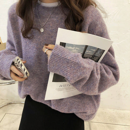 Damen Oversized Strickpullover Rippdetails Norvielle