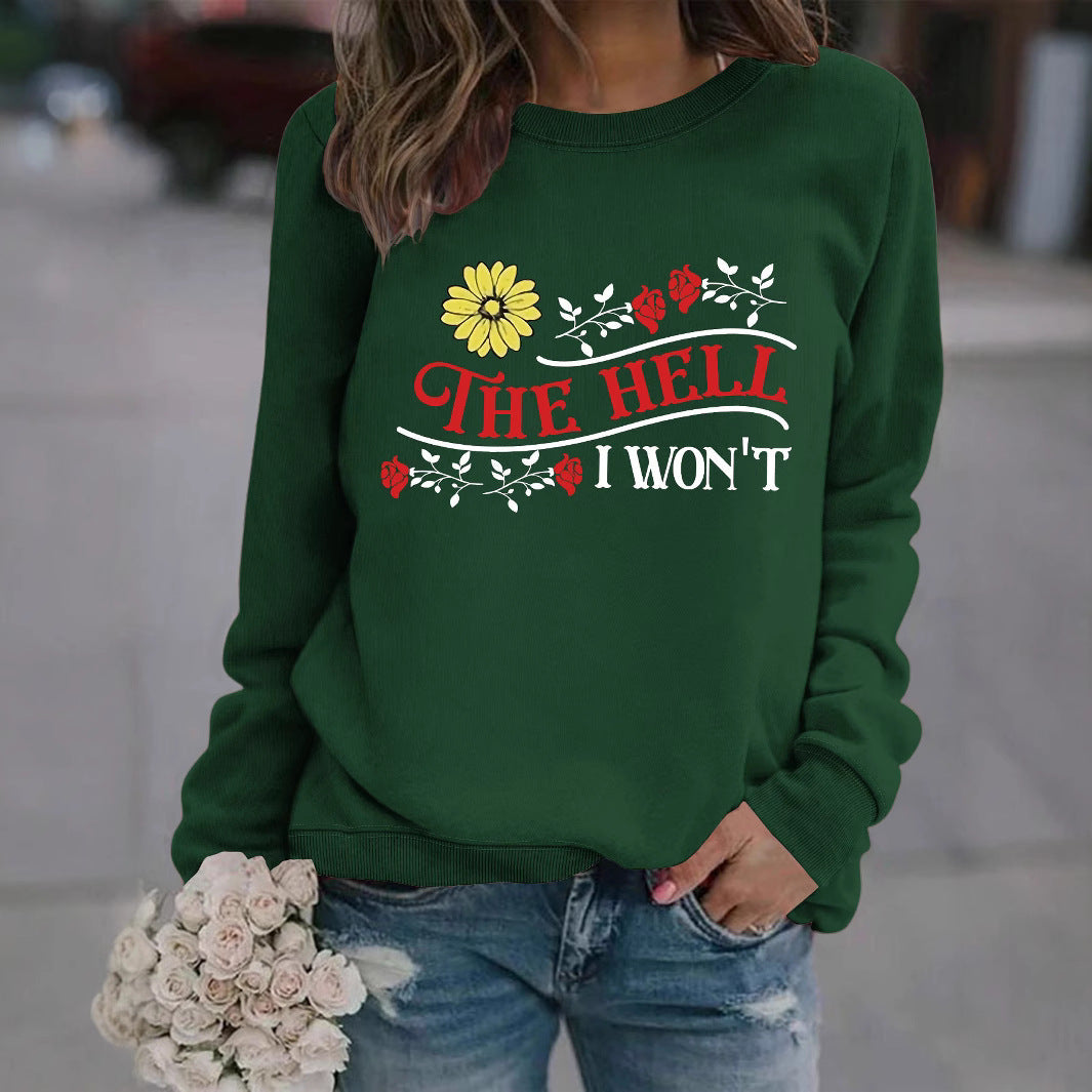 Damen Sweatshirt Verspielt Motiv Bequem Norvielle