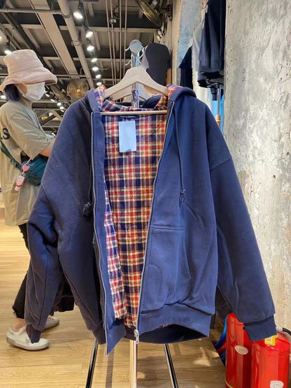 Damen Kapuzenjacke Kariertes Innenfutter Norvielle