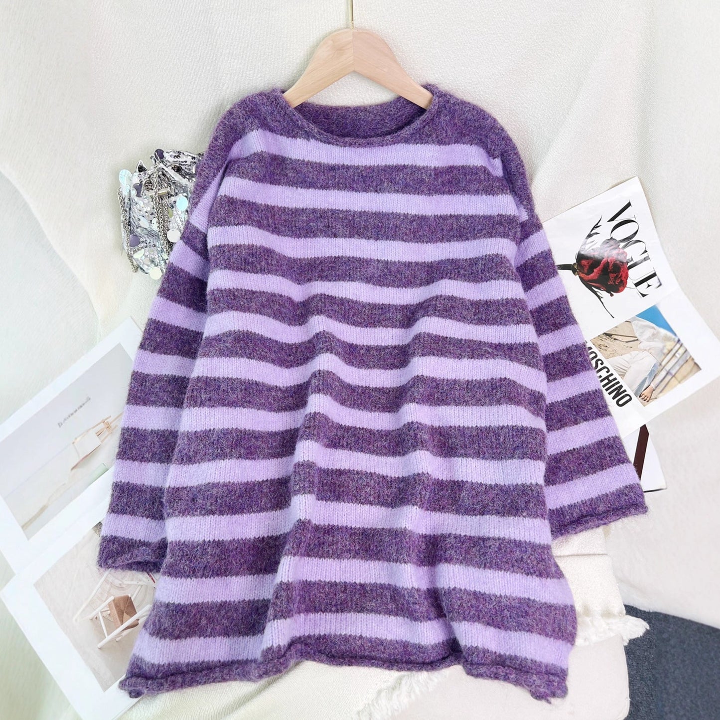 Damen Streifenpullover aus Norwoll mit modernem Design