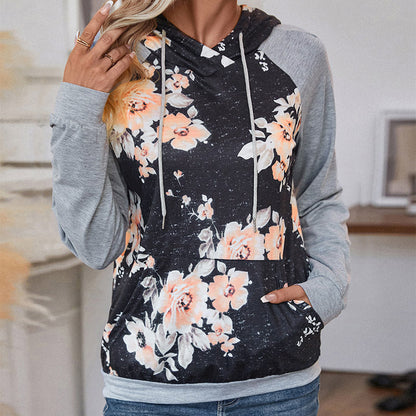 Damen Kapuzenpullover Floralem Print Lässiger Schnitt - Norvielle