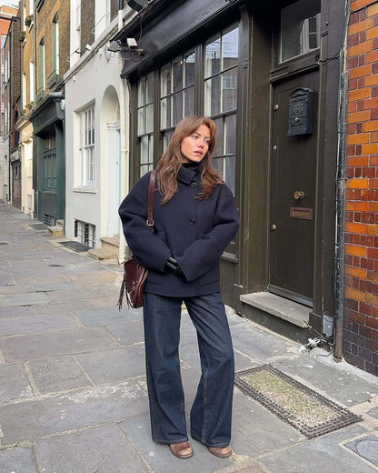 Damen Oversized Wollmantel Großformat