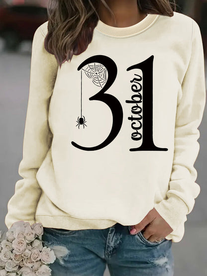 Damen Sweatshirt Halloween-Motiv Bequem Grün
