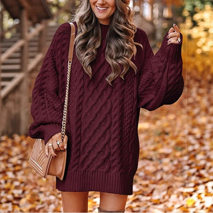 Damen Strickpullover Groß Zopfmuster Norvielle