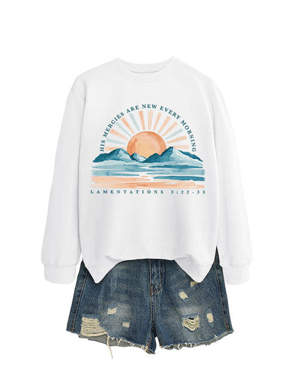 Damen Sweatshirt Sonnenaufgangsdesign Lässig Norvielle