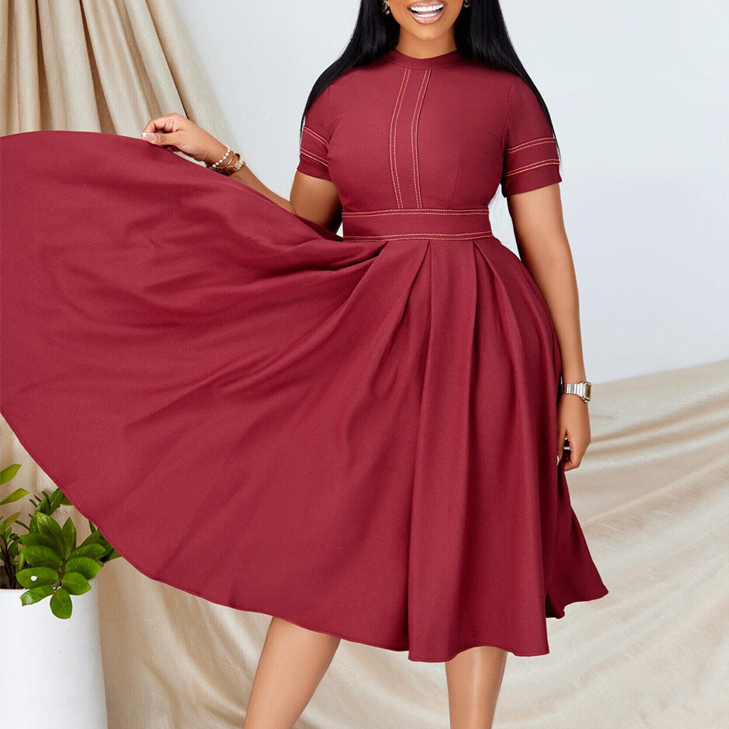 Damen Midikleid feine Taillierung schwingender Rock Norvielle