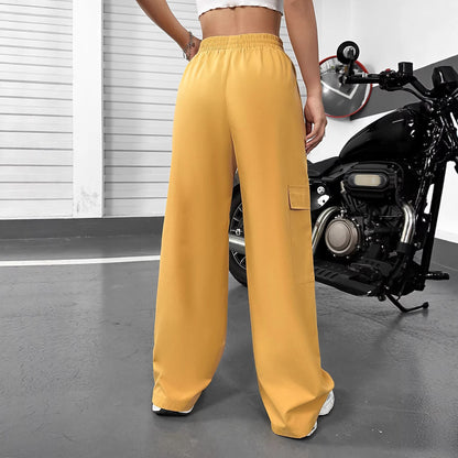 Damen Cargo-Hose Elastischer Bund Seitentaschen Norvielle