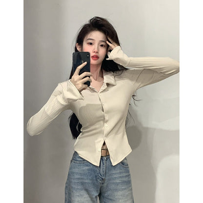 Damen Langarmshirt mit Volantärmel Norvielle