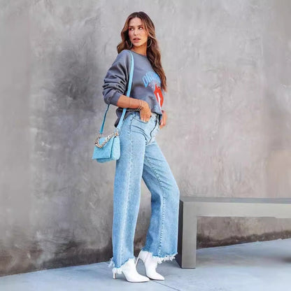 Damen Oversized Sweatshirt Trendiges Grafikdesign Norvielle