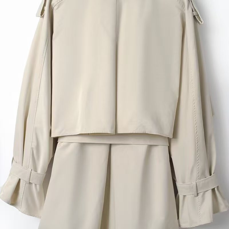 Damen Trenchcoat mit Gürtel und Oversized-Kragen Norvielle
