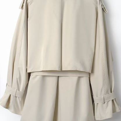 Damen Trenchcoat mit Gürtel und Oversized-Kragen Norvielle
