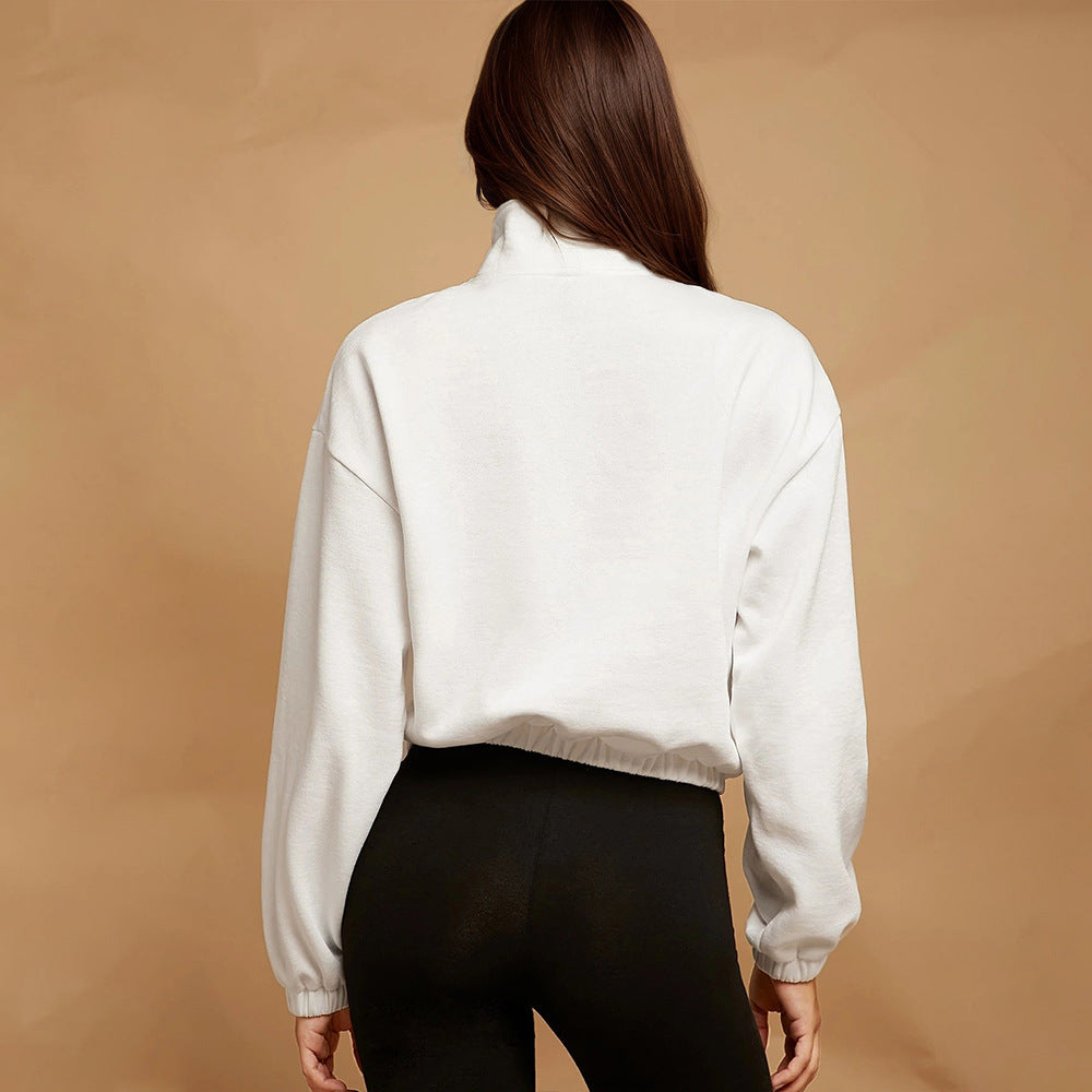 Damen Hoodie Lässig Elastischer Saum