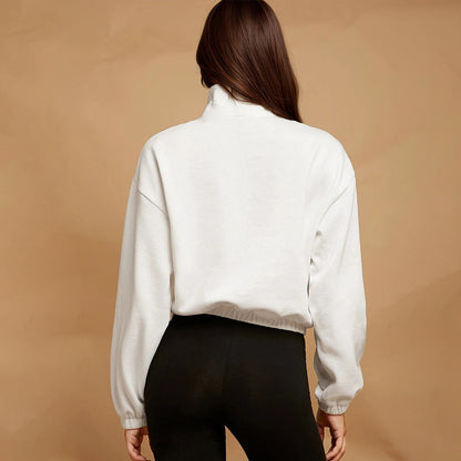 Damen Hoodie Lässig Elastischer Saum