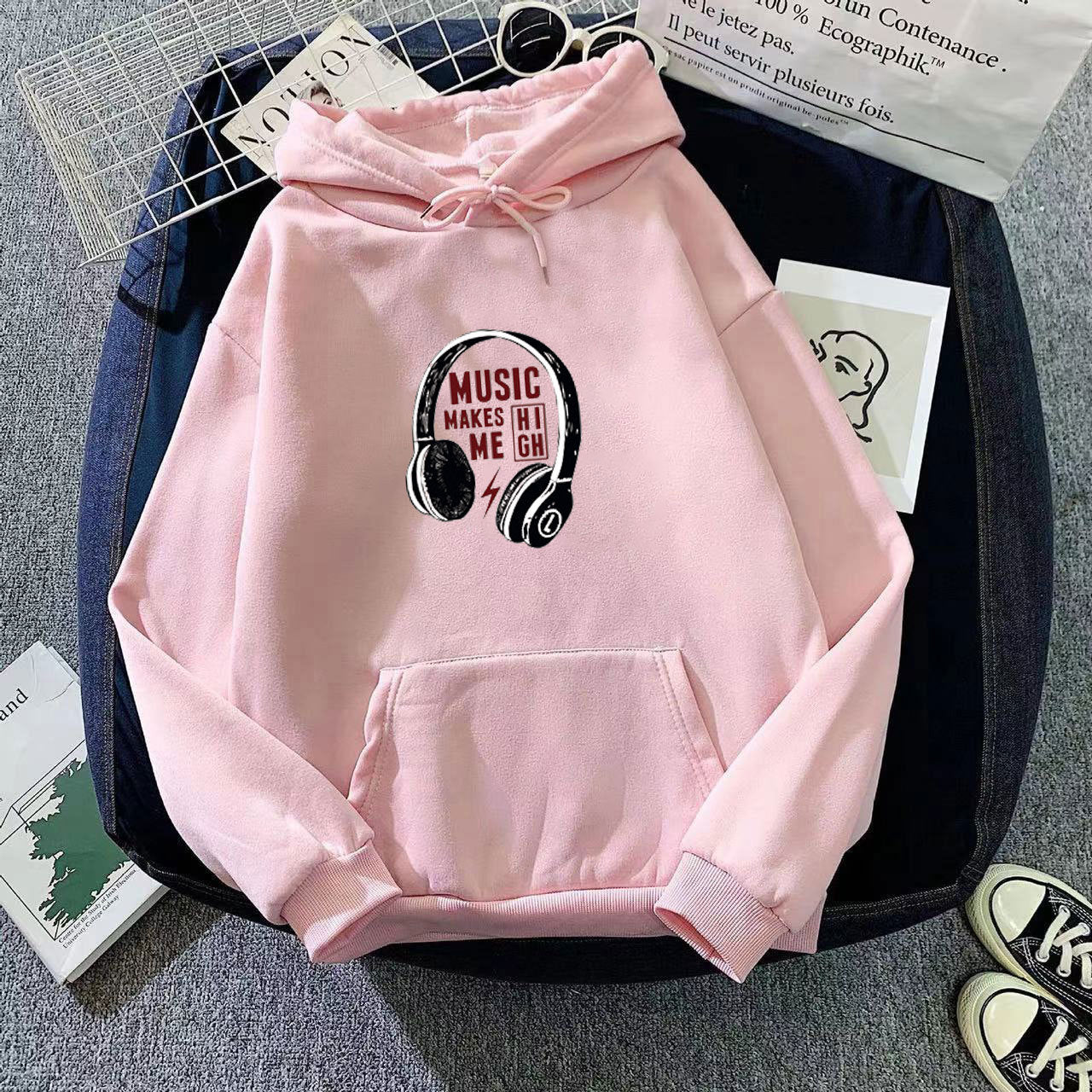 Damen Kapuzenpullover Musik-Design