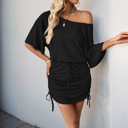 Damen Wickelkleid mit Rüschendetails und Taillenschnitt