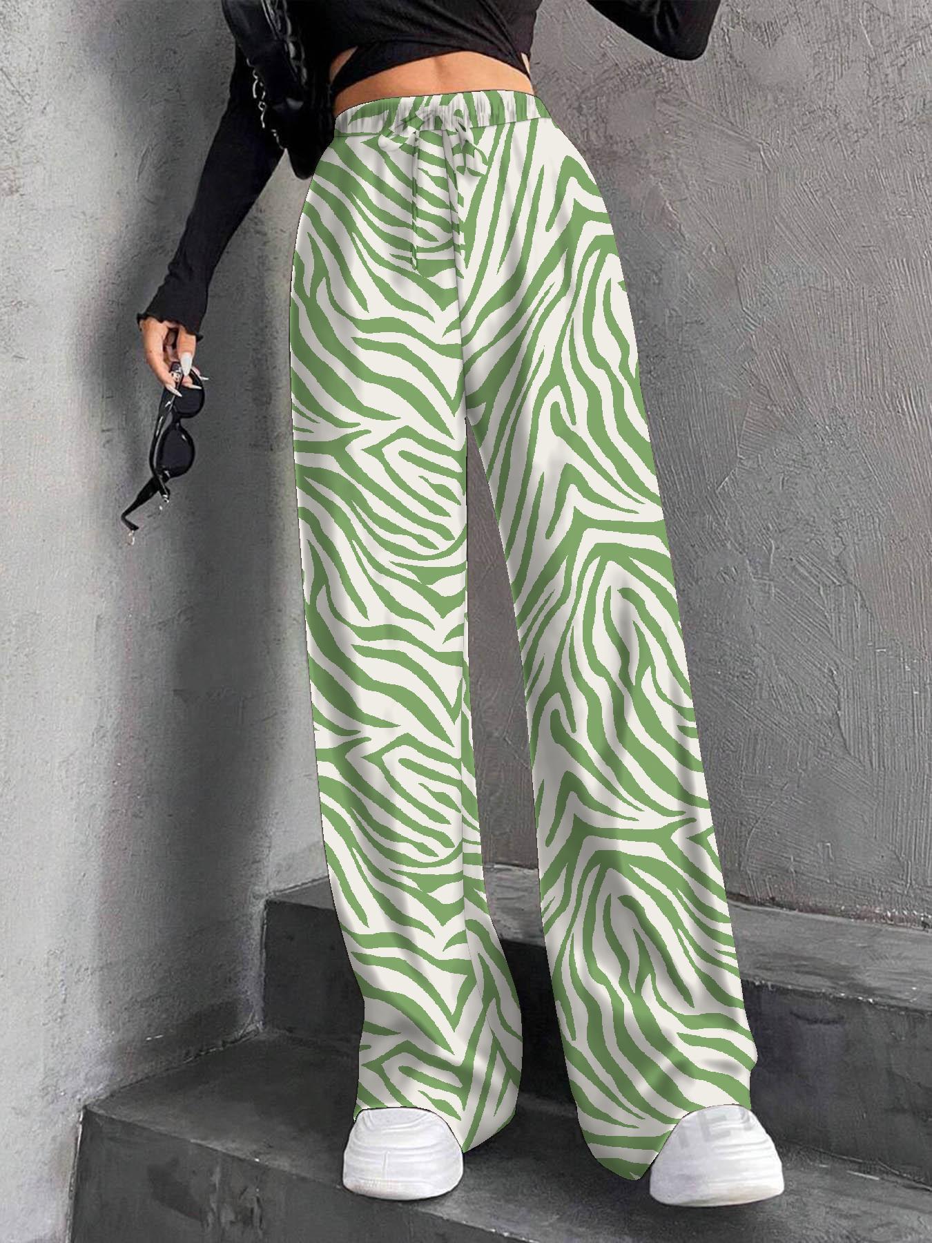Damen Plissee-Hose Weit Elastischer Bund