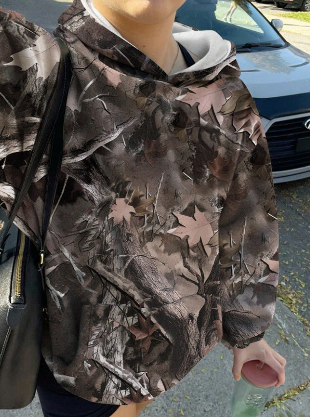 Damen Kapuzenpullover Camouflage Muster Norvielle