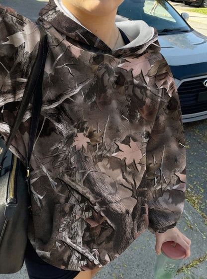 Damen Kapuzenpullover Camouflage Muster Norvielle