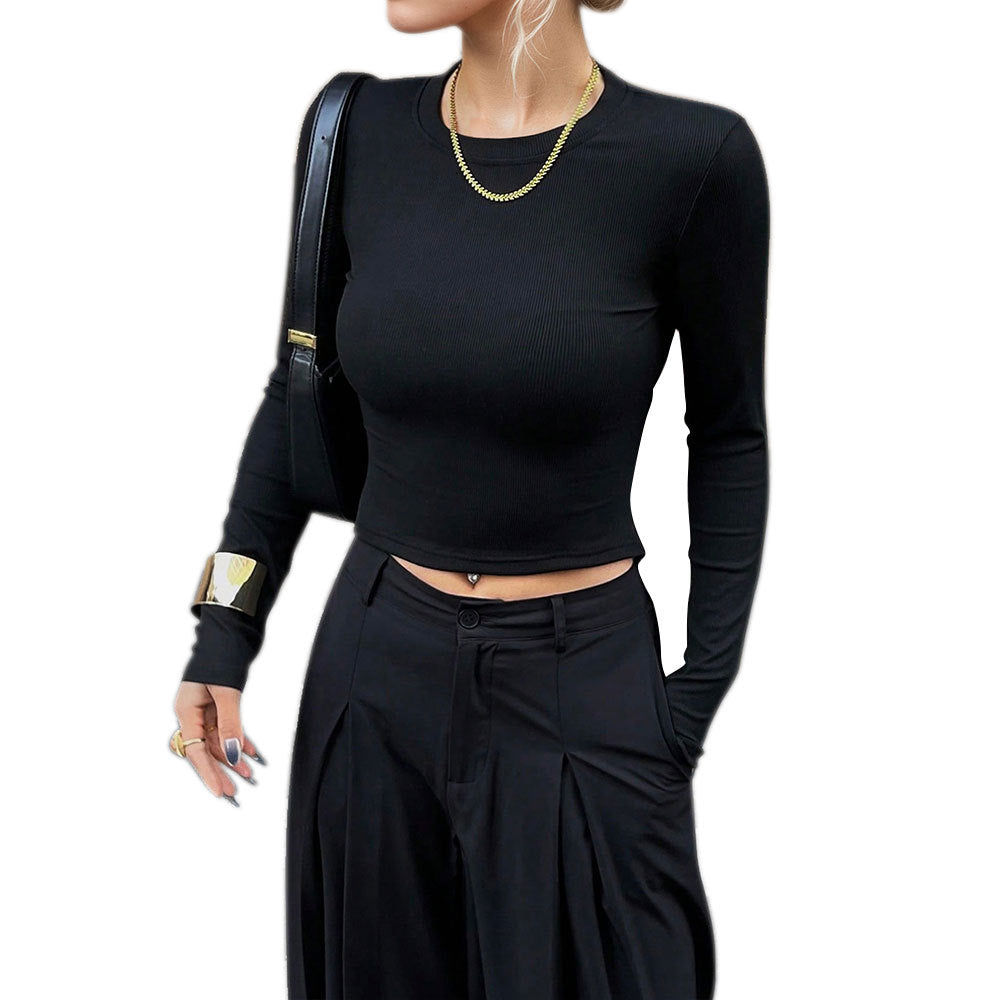 Damen Langarmshirt Rippstruktur Figurbetonter Schnitt Norvielle
