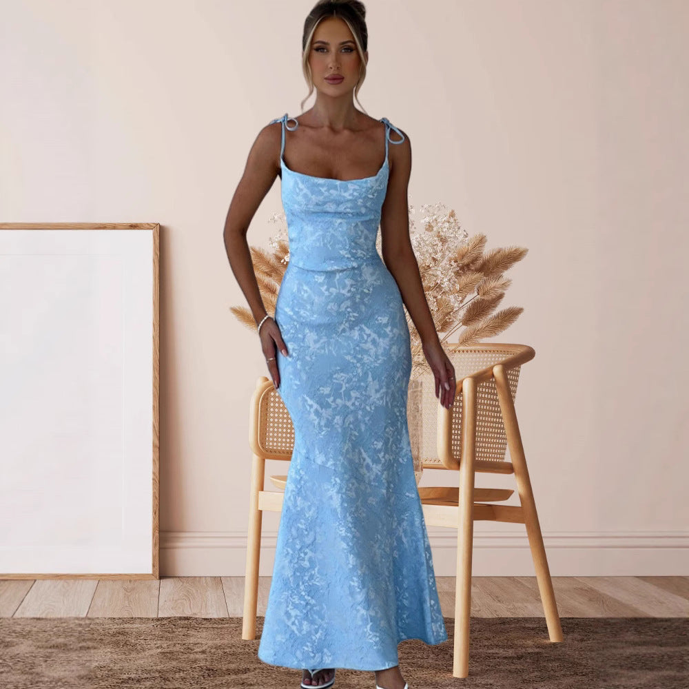 Damen Abendkleid Floralmuster Verstellbare Träger Norvielle