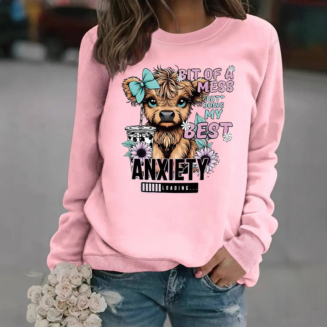 Damen Sweatshirt Hundedesign Motiv Weich
