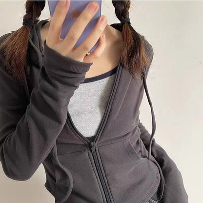 Damen Sportjacke Kapuzenjacke Reißverschluss Gemütlich