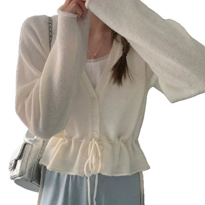 Damen Strickjacke Tailliert Mit Gürtel Norvielle