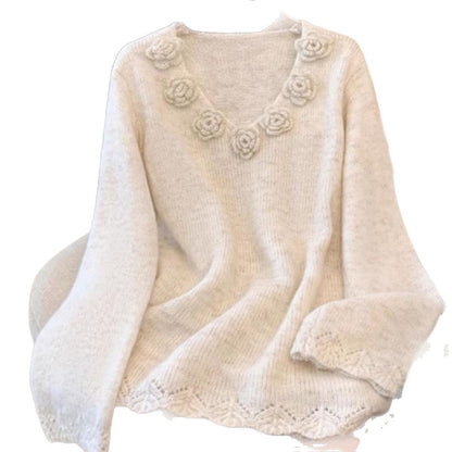 Damen Strickpullover Floral Norvielle