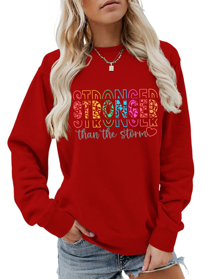Damen Sweatshirt Lässiger Schnitt Motivierender Schriftzug Norvielle