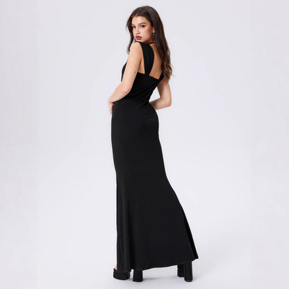 Damen Maxikleid Figurbetont Gerafftes Oberteil Norvielle