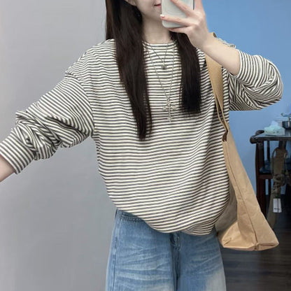 Damen Langarmshirt Streifen Norvielle