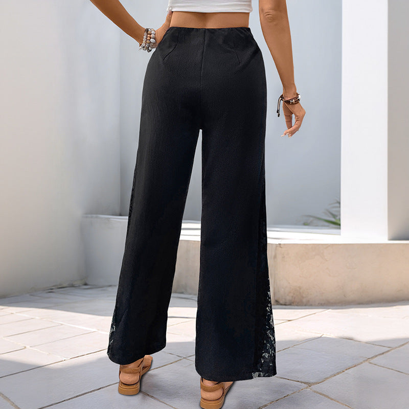 Damen Palazzo-Hose Spitzen-Detail