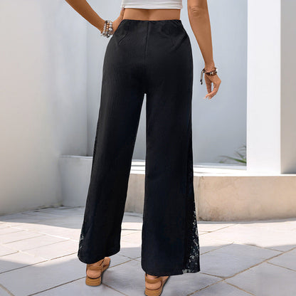 Damen Palazzo-Hose Spitzen-Detail